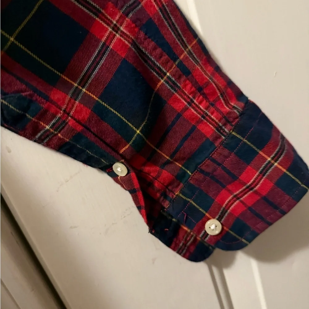 Ralph Lauren Wool Blend Tartan Plaid Button Down Shirt